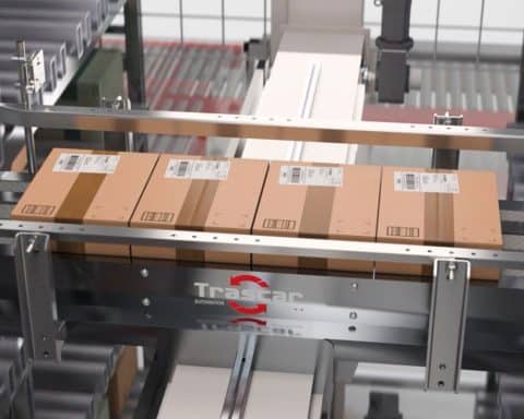 Système logistique automatisé développé par Trascar pour l’optimisation de la manutention industrielle.