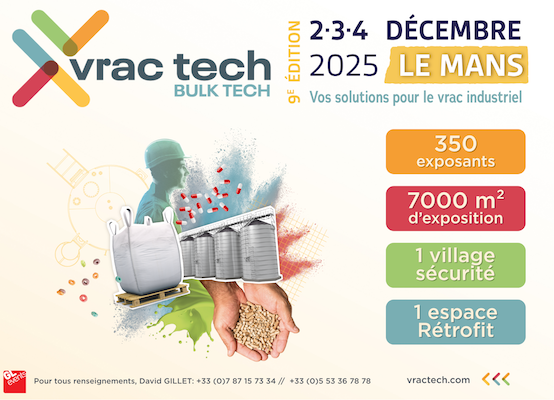 Salon Vrac Tech au Mans, consacré aux solutions pour la gestion des matières en vrac