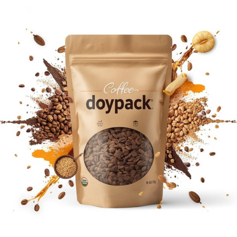 Doypack ou sachet stand-up utilisé comme emballage souple dans l’agroalimentaire et la cosmétique