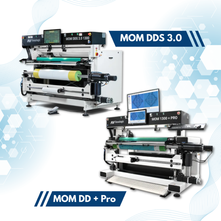 Machine de montage de clichés flexographiques MOM DDS 3.0 et MOM DD+ Pro avec caméras HD automatiques et système de positionnement motorisé